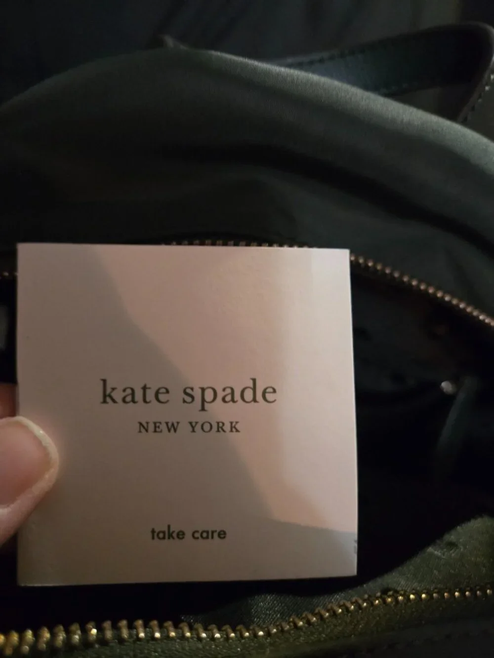 Kate Spade Olive Green Nylon Mini Backpack Gold Tone Hardware